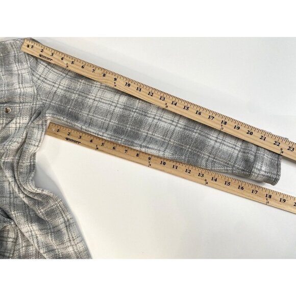 Faherty Legend Sweater Shirt Light Gray Plaid Womens XS Flannel Winter Clouds - Picture 16 of 16